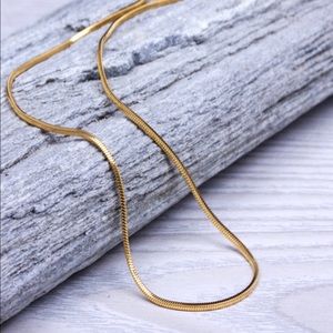 18k gold or 925 Silver Snake Chain 22in